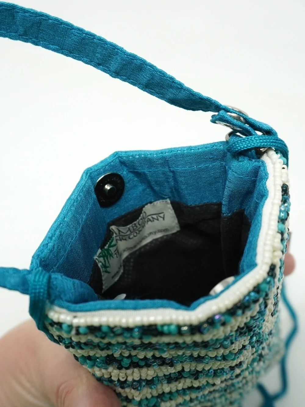 NEW Bamboo Trading Company Hand Beaded Crossbody Wristlet Purse